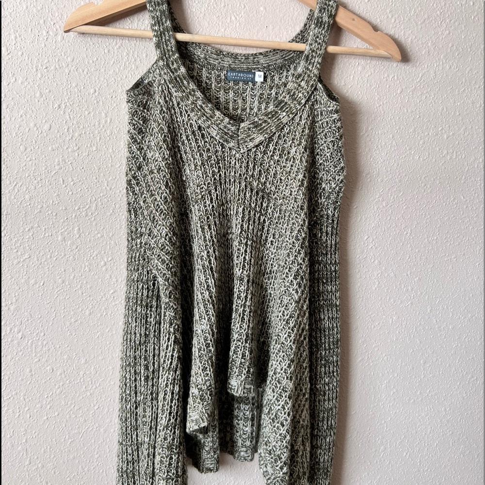 Beautiful open shoulder sweater from earth bound !